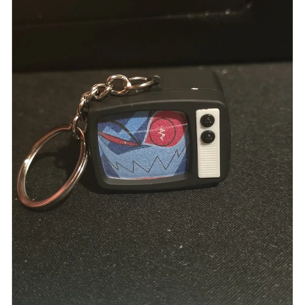 Hazbin Hotel Vox Keychain With Light and Static Sound Clip Electronic Toy Charm